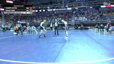 1A-138 lbs Champ. Round 2 - Joseph Hayes, East Union vs Aidan Timm, Belle Plaine