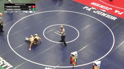 140 lbs Consi Of 16 #1 - Joshua Duncan, South Park vs Gabriel Paradis, Selinsgrove