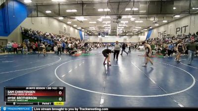 142 lbs Cons. Round 2 - Sam Christensen, Pleasant Grove Jr. High vs Hyde Brotherson, Olympus Wrestling