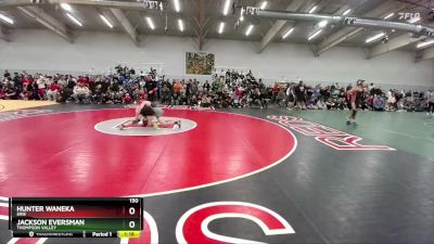 150 lbs Quarterfinal - Jackson Eversman, Thompson Valley vs Hunter Waneka, Erie