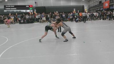 165 lbs Cons. Sub-semis - Owen Dennis vs Allen Diaz, Great Plains Wrestling Academy