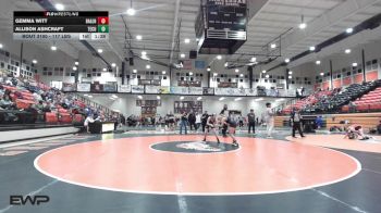 117 lbs Quarterfinal - Gemma Witt, Broken Arrow JH Girls vs Allison Ashcraft, Tecumseh HS Girls