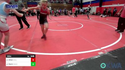 85 lbs Consi Of 8 #1 - Jackie Allen, Collinsville Cardinal Youth Wrestling vs Jace Keim, Wagoner Takedown Club