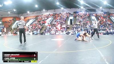 150 lbs Quarterfinals (8 Team) - Donny Beaufait, Dundee vs Chris Webb, Lake Odessa Lakewood