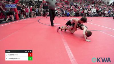 61 lbs Quarterfinal - Lukas Ruzicka, El Reno Wrestling Club vs Kane Griekspoor, Maize Wrestling Club