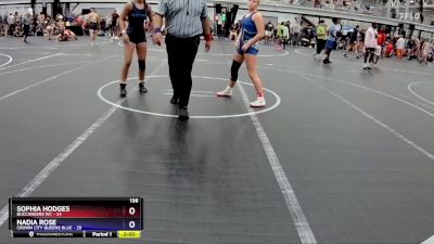 138 lbs Semis (4 Team) - Sophia Hodges, Buccaneers WC vs Nadia Rose, Crown City Queens Blue