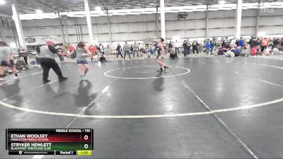 110 lbs Cons. Round 6 - Ethan Woolsey, Middleton Middle School vs Stryker Hewlett, Blackfoot Wrestling Club