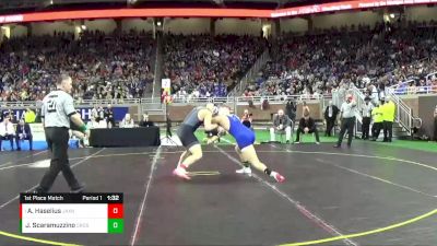 D2-215 lbs 1st Place Match - Adam Haselius, Northwest HS vs Joey Scaramuzzino, Croswell-Lexington HS