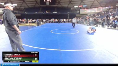 144 lbs Quarterfinal - Grayson Goldsby, Mat Demon Wrestling Club vs Orlando Garcia, Washington