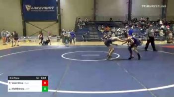 110 lbs 3rd Place - Preston Valentine, Flowery Branch Jr. Wrestling vs Jacob Matthews, Lumpkin County Park And Rec