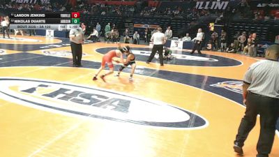 3A 120 lbs Cons. Round 2 - Landon Jenkins, Yorkville (H.S.) vs Nikolas Duarte, Addison (A. Trail)