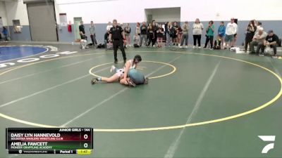 144 lbs Final - Daisy Lyn Hannevold, Soldotna Whalers Wrestling Club vs Amelia Fawcett, Pioneer Grappling Academy