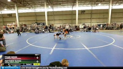 80 lbs Cons. Round 2 - Matthew Olivas, Jerome Middle School vs Tyler Wood, Sandpoint Middle School