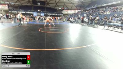285 lbs Champ. Round 3 - Avery Hicks, Blaine Barracudas Wrestling Club vs Max Gray, Askeo International Mat Club