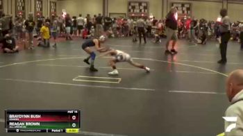 56 lbs Quarterfinal - Reagan Brown, All American vs Braydynn Bush, Kraken