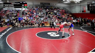145 lbs Cons. Round 2 - Cole Stroupe, Beaver County Christian School vs Wyatt Myers, Westmont Hilltop Hs