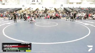 70 lbs Champ. Round 1 - Lorilye Beardsley, LeRoy Wrestling vs Carter McKernan, Elmira Junior Wrestling Club