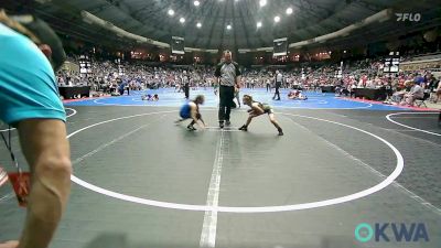 67 lbs Consi Of 8 #2 - Kaizley Moore, Kingfisher vs Julianna Poff, Harrah Little League Wrestling