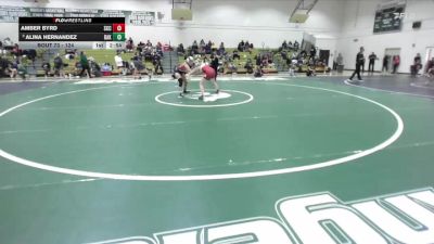 124 lbs Cons. Round 3 - Amber Byrd, Sacramento City College vs Alina Hernandez, Bakersfield College