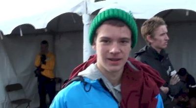 Central Cahtolic's (Portland) Kyle Thompson fired up after 17th at 2012 Nike Cross Nationals