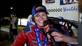 Kaylee Bryson Reacts After Historic Belleville USAC Silver Crown Win