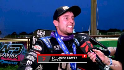 Logan Seavey Reacts After Winning First USAC Midget Fearture Of 2024 At Sweet Springs
