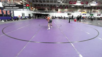 157 lbs Champ. Round 1 - Christian Arberry, Marian University (IN) vs Joshua Broyles, Baker (Kan.)