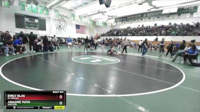 135 lbs 7th Place Match - Ariadne Mata, Western vs Emily Blas, El Rancho