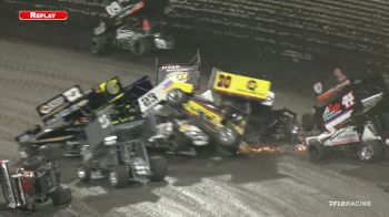 Huge Opening Lap Pileup At Knoxville Raceway