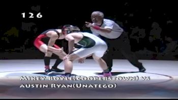 2012 Clyde Cole 126 Austin Ryan (Unatego) dec Mikey Boyle (Cooperstown) 13-6