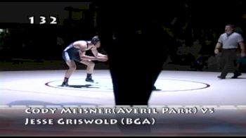 2012 Clyde Cole 132 Jesse Griswold (BGA) maj dec Cody Meisner (Averil Park) 8-0