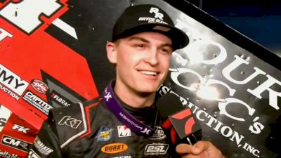 Corey Day Reacts After Winning Friday At I-70 With Kubota High Limit
