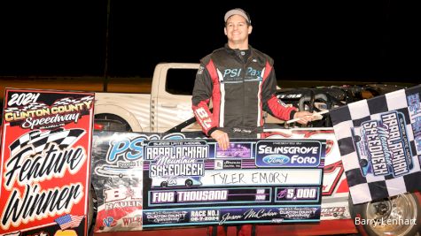 Tyler Emory Pushes Through Ailing Back To Win Clinton County On Last Lap