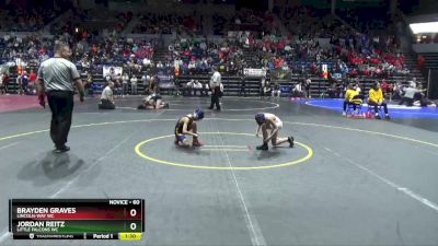 60 lbs Cons. Round 2 - Brayden Graves, Lincoln-Way WC vs Jordan Reitz, Little Falcons WC