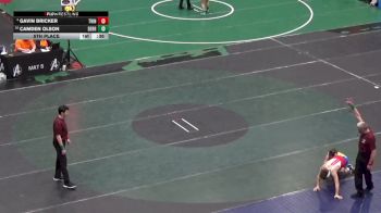 117 lbs 5th Place - Gavin Bricker, Trinity vs Camden Olson, Derry Area