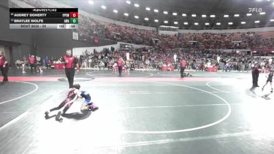 55 lbs Champ. Round 2 - Braylee Wolfe, Askren Wrestling Academy vs Audrey Doherty, Poynette Panther Youth Wrestling