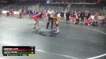 W 127 lbs Round 3 (3 Team) - Ishitha Mallidi, Texas vs Adrianna Lloyd, Arizona