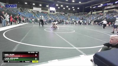 84 lbs Champ. Round 2 - Abel Rusk, South Central Punishers vs Cade Kreamer, Prodigy Elite