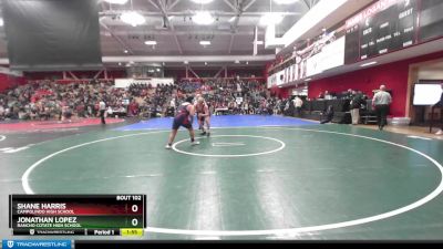 217 lbs Champ. Round 1 - Shane Harris, Campolindo High School vs Jonathan Lopez, Rancho Cotate High School