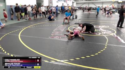 49 lbs Cons. Semi - Cole Manelick, Pioneer Grappling Academy vs Brynjar Foust, Mid Valley Wrestling Club