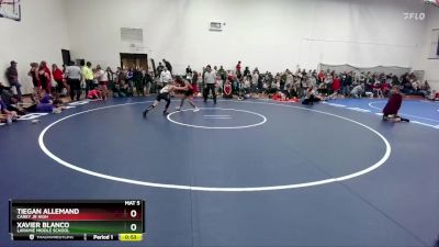 93-95 lbs Round 3 - Tiegan Allemand, Carey Jr High vs Xavier Blanco, Laramie Middle School