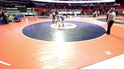 3A 190 lbs Cons. Round 1 - Colton Zvonar, Frankfort (Lincoln-Way East) vs Carlo Saenz, Wheaton (North)