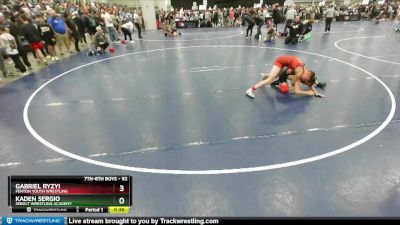 92 lbs Cons. Round 7 - Kaden Sergio, Sebolt Wrestling Academy vs Gabriel Ryzyi, Fenton Youth Wrestling