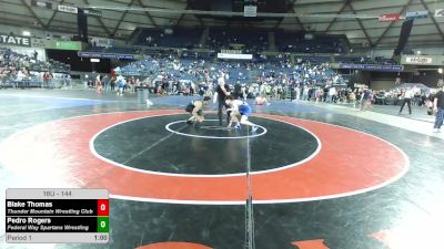 144 lbs Cons. Quarters - Blake Thomas, Thunder Mountain Wrestling Club vs Pedro Rogers, Federal Way Spartans Wrestling