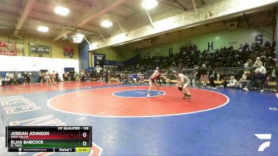 138 lbs Cons. Round 3 - Jordan Johnson, West Valley vs Elias Babcock, El Toro