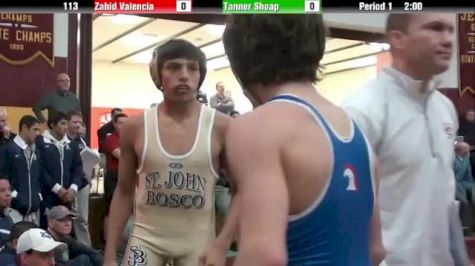 113 lbs quarter-finals Zahid Valencia St Johns Bosco vs. Tanner Shoap