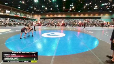 102-113 lbs Round 3 - Wyatt Rowe, Spanish Springs Wrestling Club vs Matthew Razo, Nevada Elite Wrestling