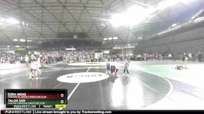 38-40 lbs Quarterfinal - Ezra Arias, Hoquiam Jr. Grizzly Wrestling Club vs Talon San, Cascade Christian Wrestling Club