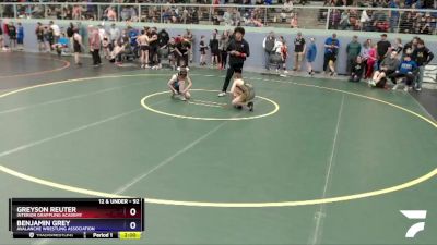 92 lbs Round 2 - Benjamin Grey, Avalanche Wrestling Association vs Greyson Reuter, Interior Grappling Academy