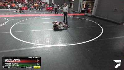 54 lbs Cons. Round 4 - Colton Ladwig, Monroe Wrestling Club vs Moses Kluck, Kewaskum Wrestling